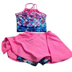 Mermaid scale tankini skirt swimsuit 6/8